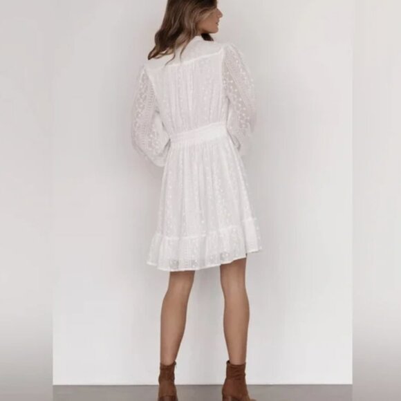 Baltic Born Harmony Embossed Mini Dress Size Large NWT Off White - Picture 3 of 12